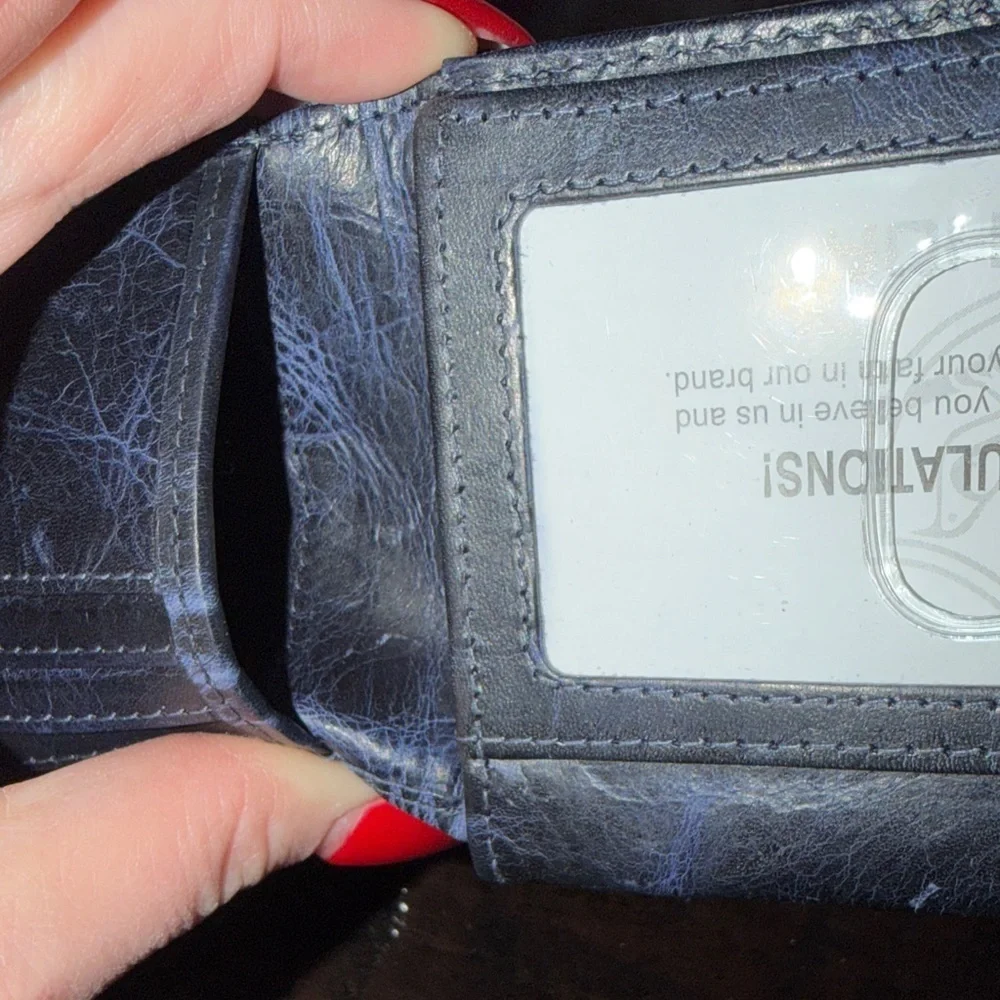 COCHOR Luxury Midnight Blue Leather Wallet
